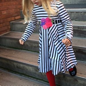 Love You Lots black white belted dress 6